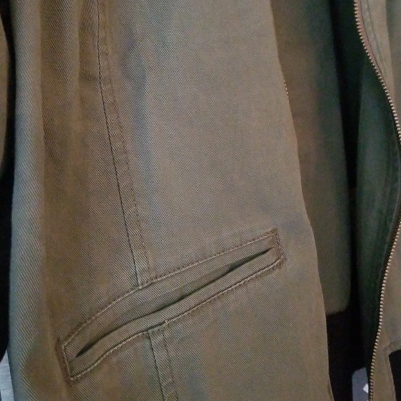 SANCTUARY Army Green Twill Bomber Jacket small - Picture 5 of 6